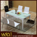 tempered glass top dining table 6 chairs set DS-0308